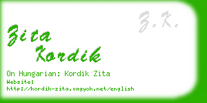 zita kordik business card